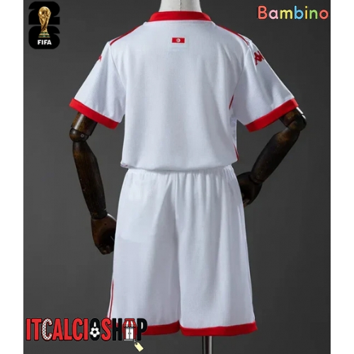 Tunisia Seconda Maglia Bambino Mondiali 2026 Manica Corta (+ Pantaloni corti)